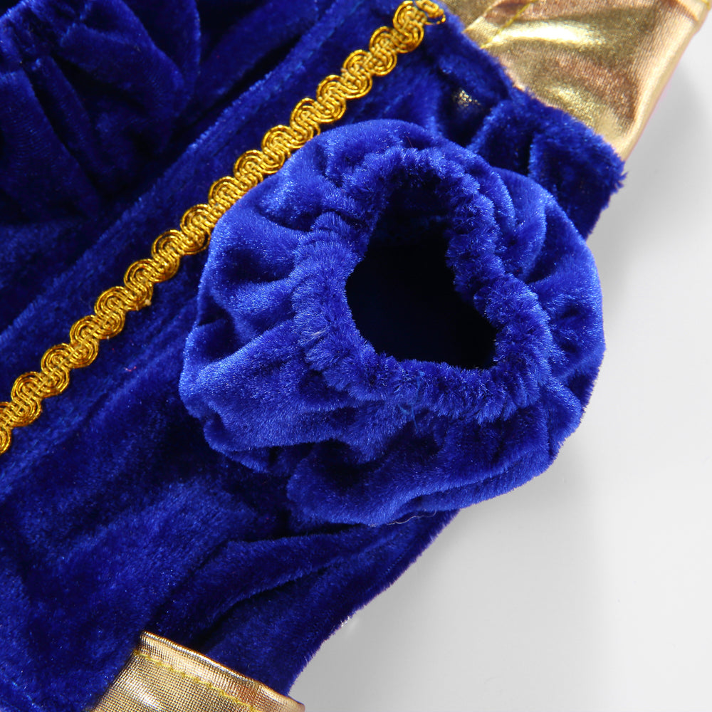 Royal Christmas Dog Dress with Crown – Red & Blue Options