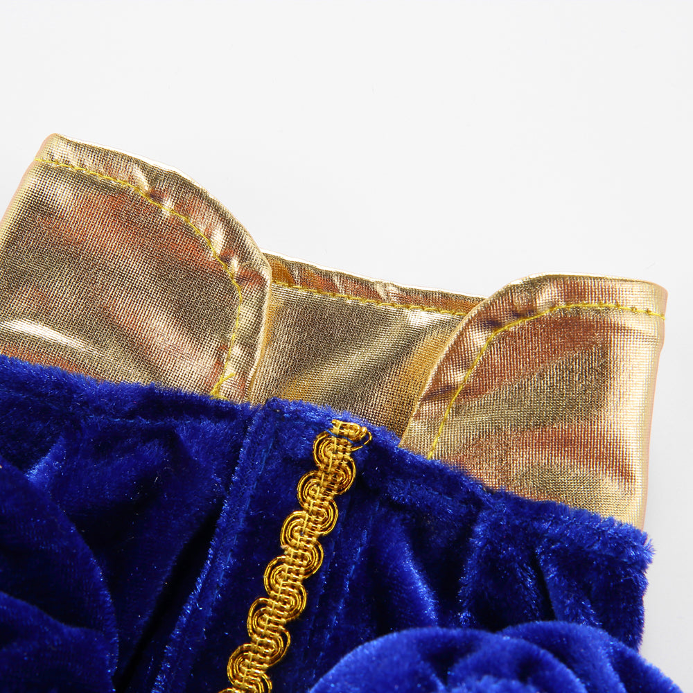 Royal Christmas Dog Dress with Crown – Red & Blue Options