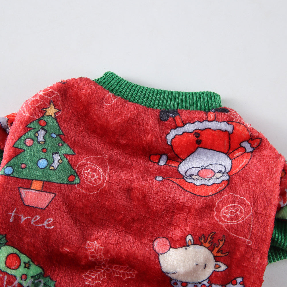 Festive Christmas Dog Jumpsuit with Santa Prints