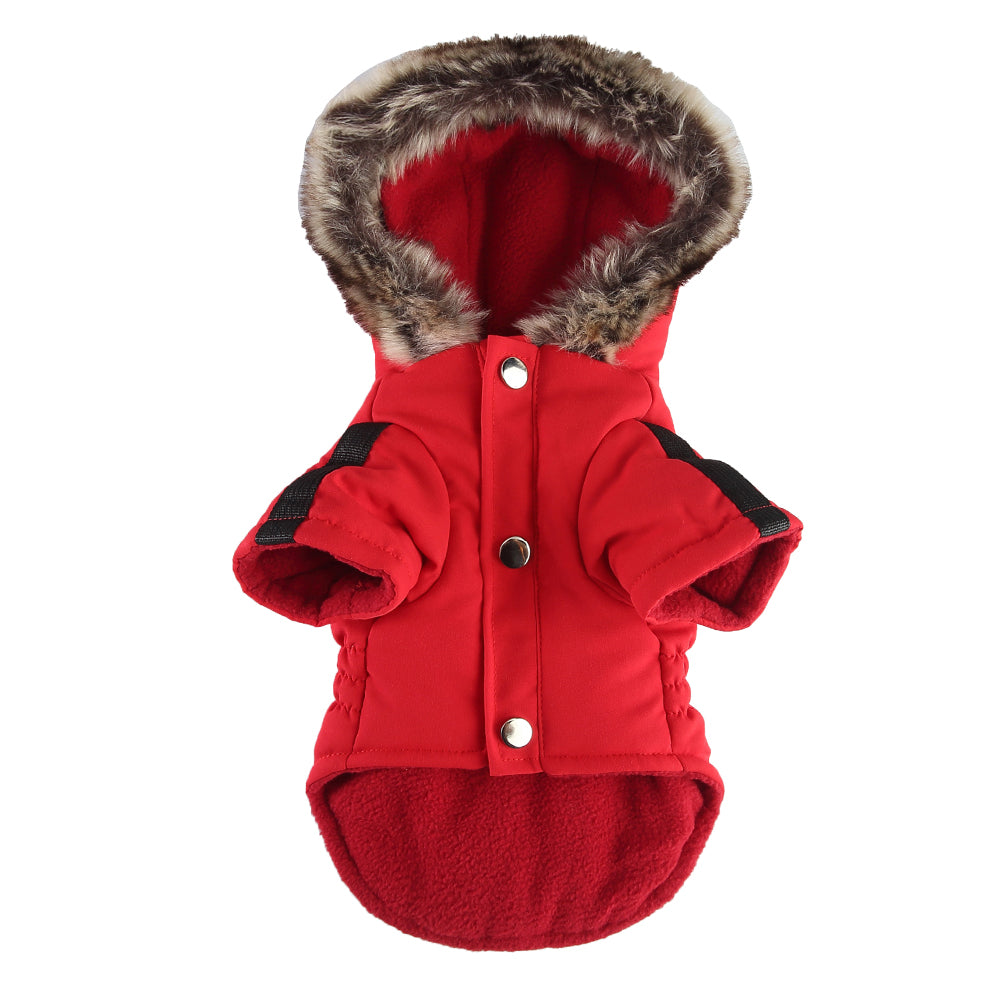 Faux Fur Hooded Parka Dog Jacket