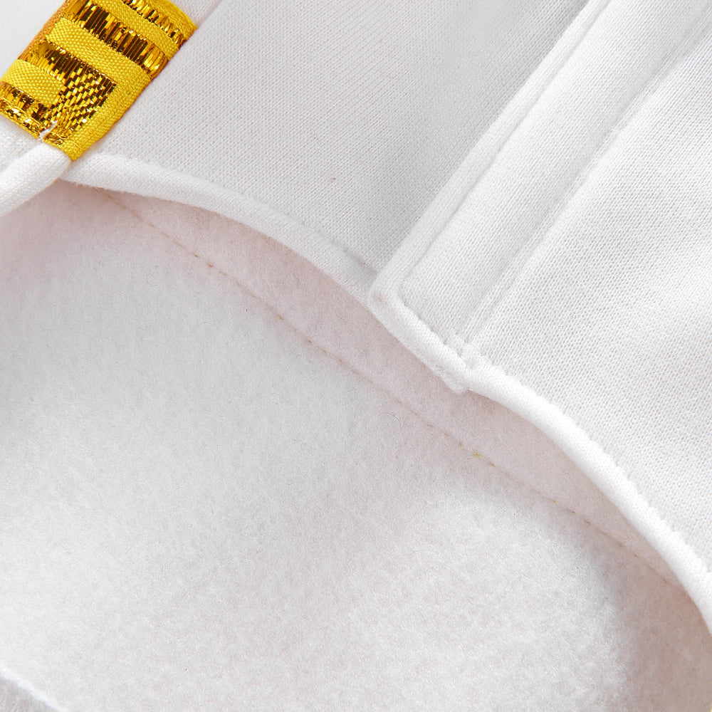 Roman Emperor Dog Costume – Regal White Tunic with Gold Cape and Laurel Crown