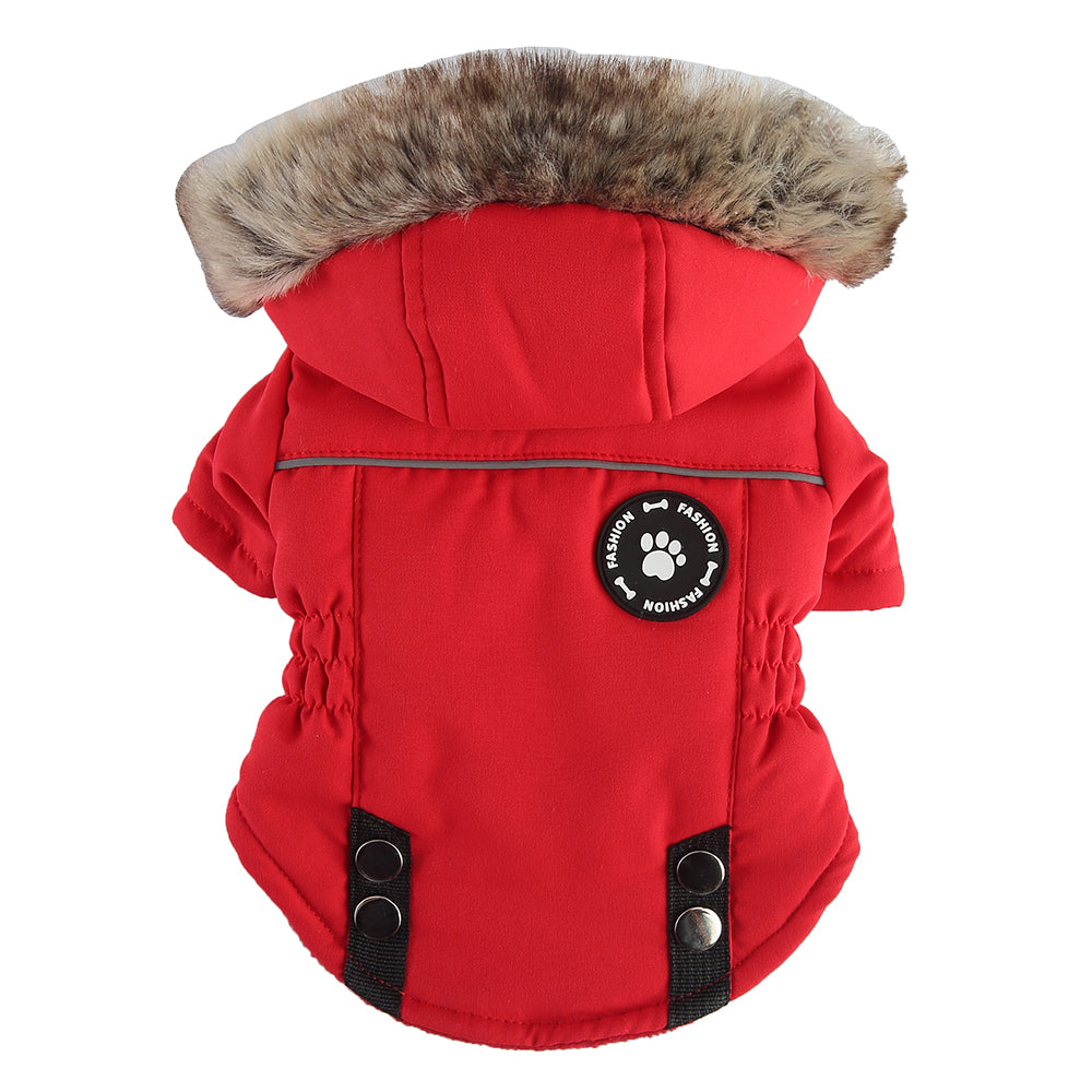 Faux Fur Hooded Parka Dog Jacket