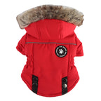 Faux Fur Hooded Parka Dog Jacket