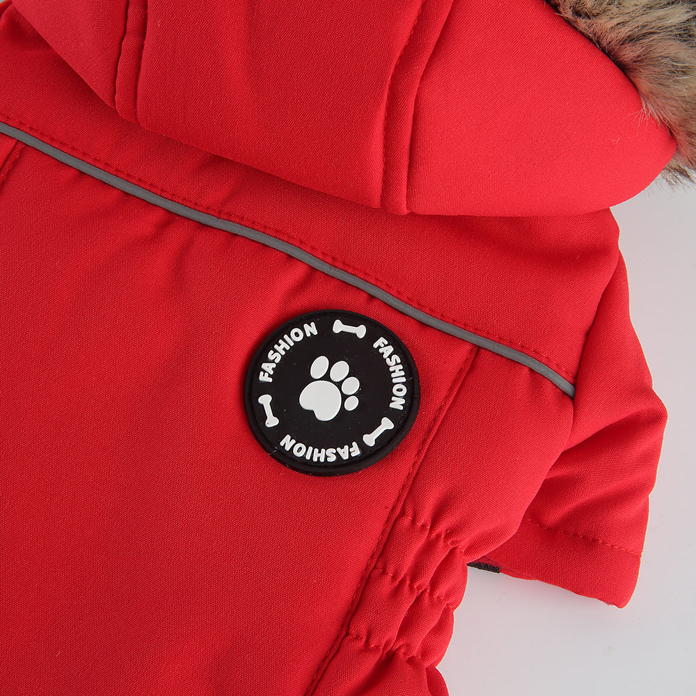 Faux Fur Hooded Parka Dog Jacket
