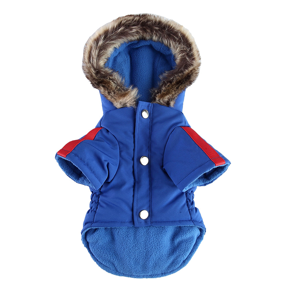 Faux Fur Hooded Parka Dog Jacket