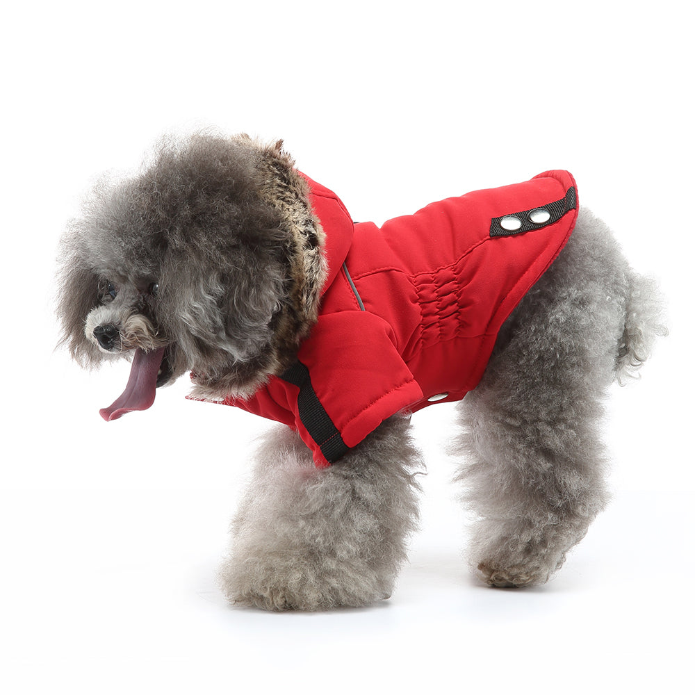 Faux Fur Hooded Parka Dog Jacket
