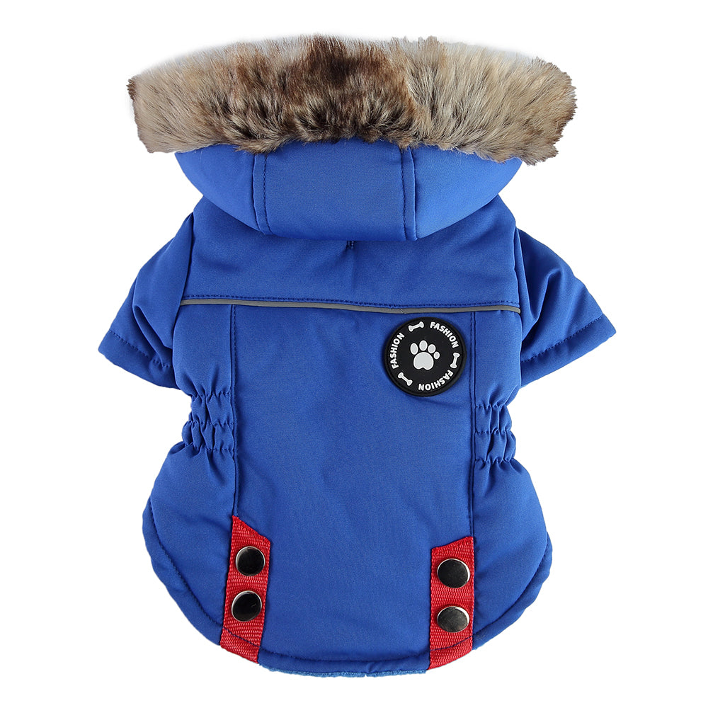 Faux Fur Hooded Parka Dog Jacket