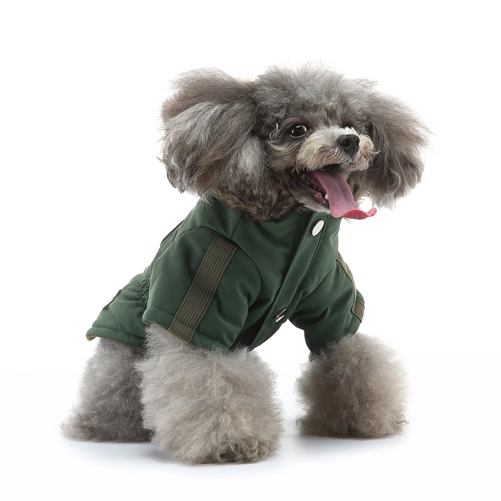 Faux Fur Hooded Parka Dog Jacket