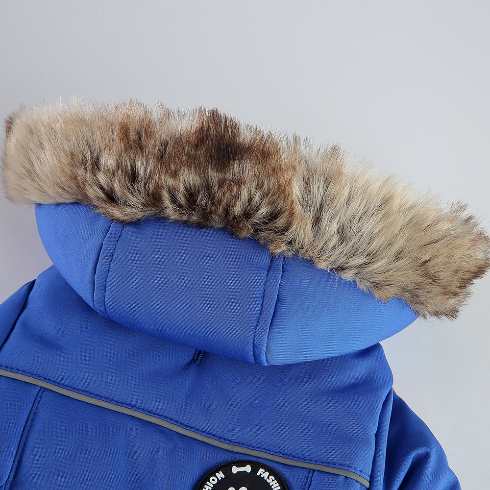 Faux Fur Hooded Parka Dog Jacket