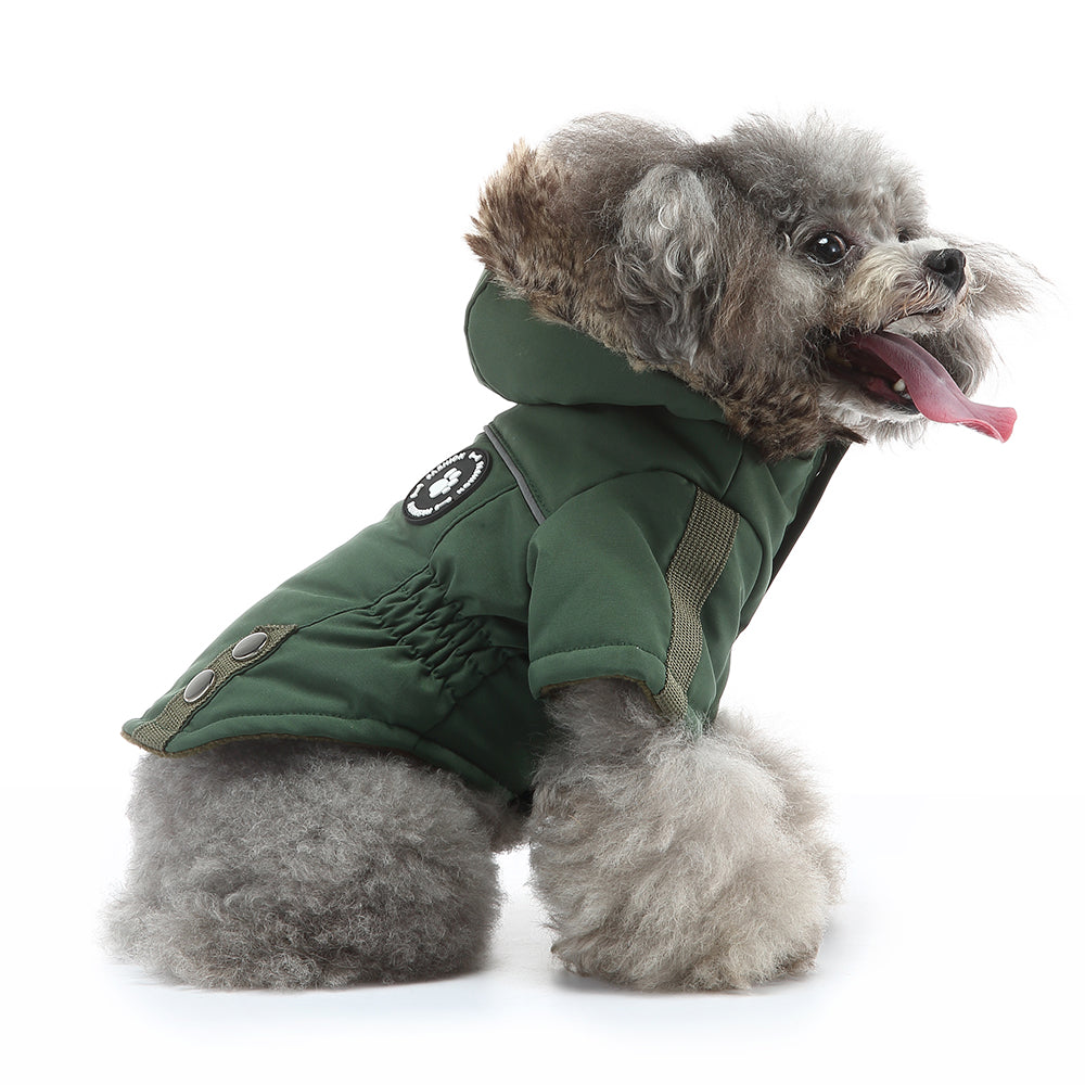 Faux Fur Hooded Parka Dog Jacket