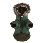 Faux Fur Hooded Parka Dog Jacket