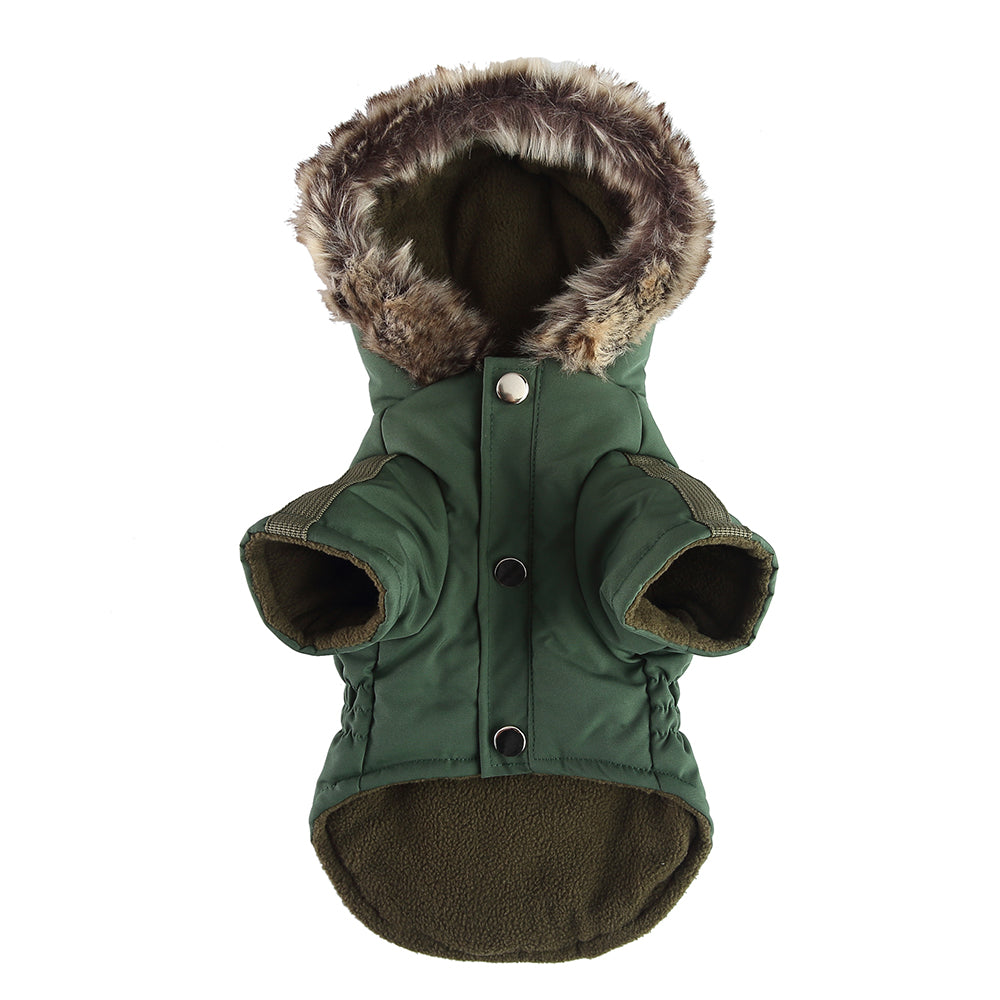 Faux Fur Hooded Parka Dog Jacket