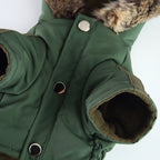 Faux Fur Hooded Parka Dog Jacket