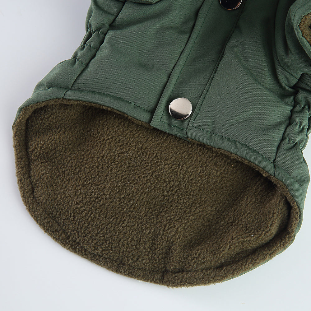 Faux Fur Hooded Parka Dog Jacket