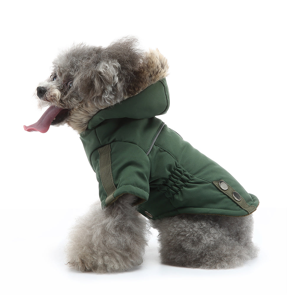 Faux Fur Hooded Parka Dog Jacket