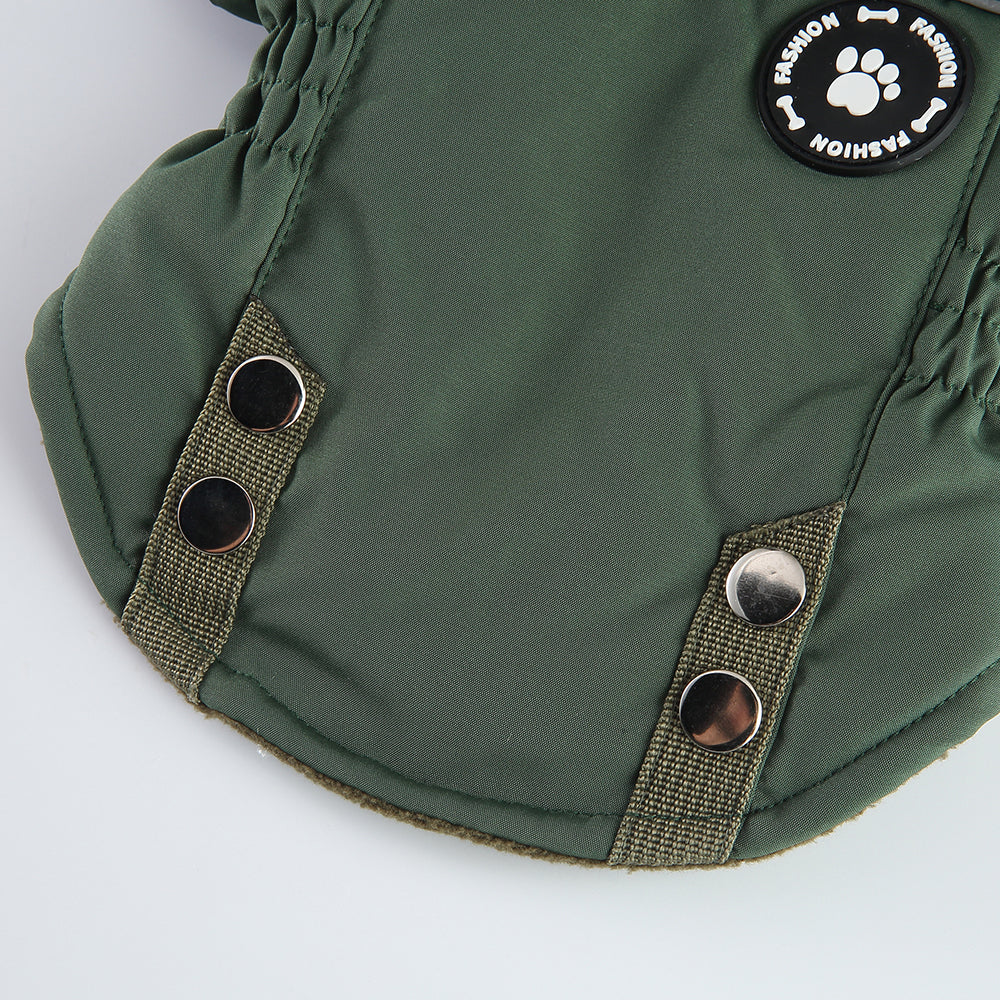 Faux Fur Hooded Parka Dog Jacket