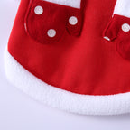 Polka Dot Green Dog Dress with Christmas Tree Design