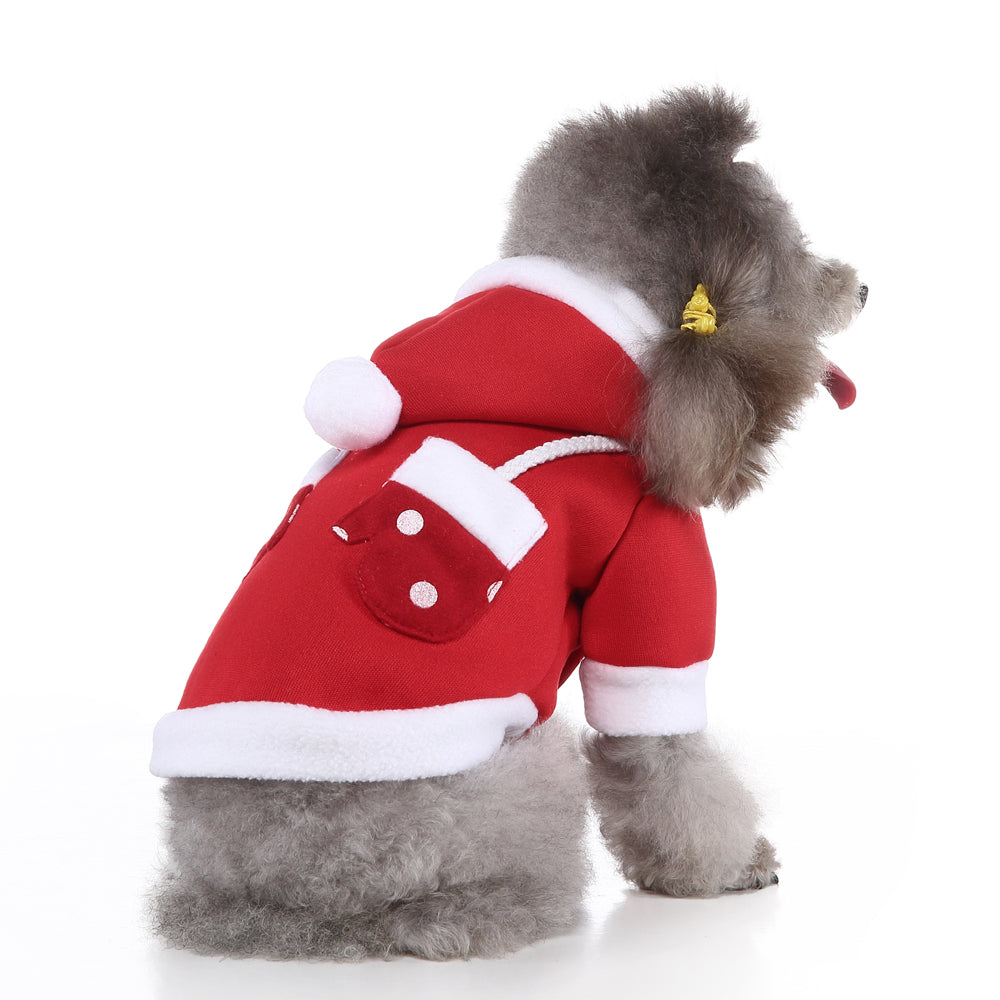 Polka Dot Green Dog Dress with Christmas Tree Design