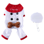 Chef Dog Costume with “I Love Dog” Embroidery and Bone Details
