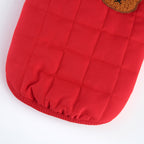 Bear Patch 2‑Piece Dog Outfit (Vest + Striped Turtleneck)