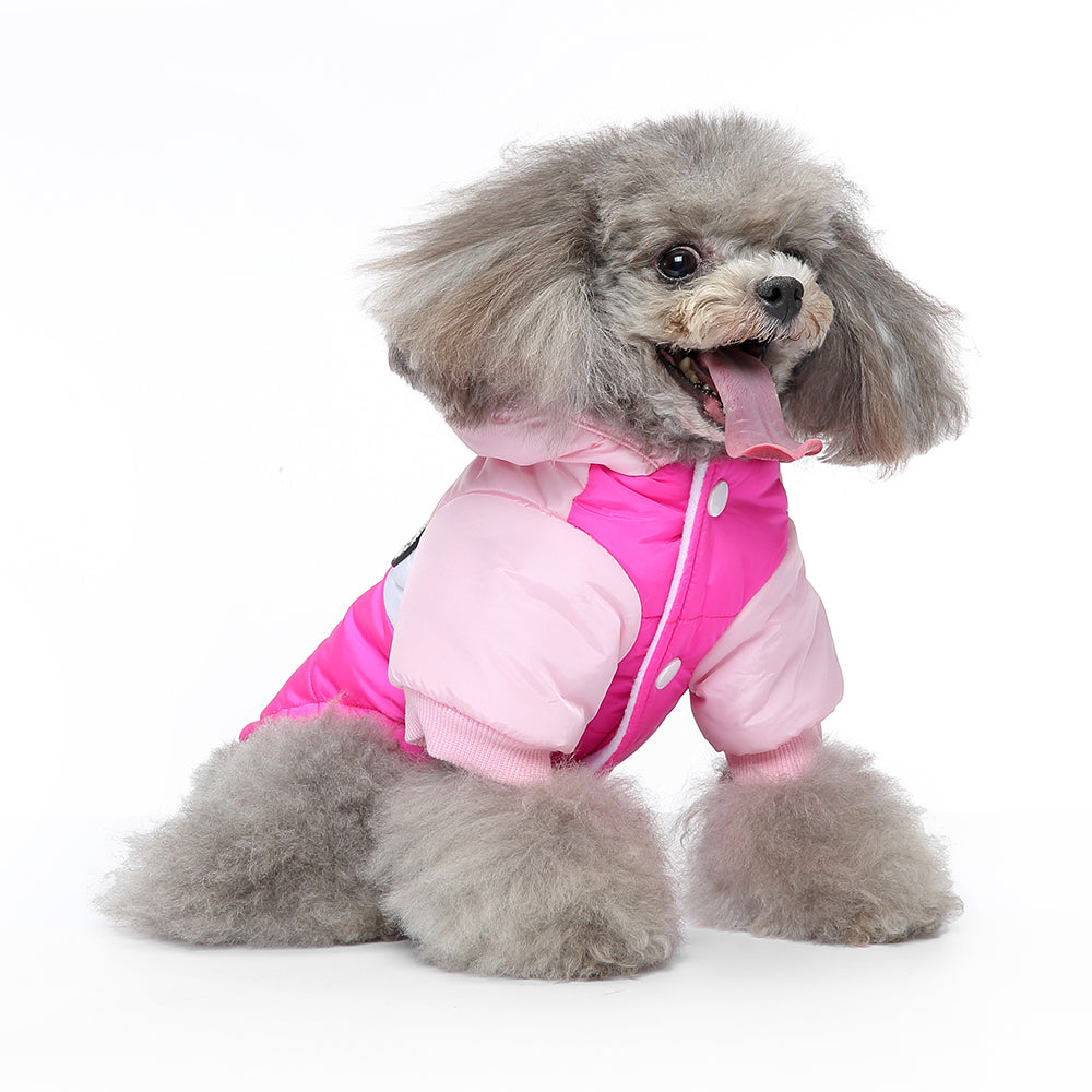 Colorblock Hooded Puffer Dog Jacket