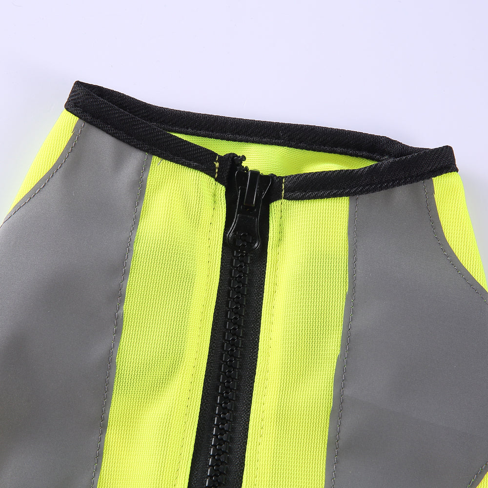 Reflective Zipper Safety Vest – Fluorescent Green / Orange