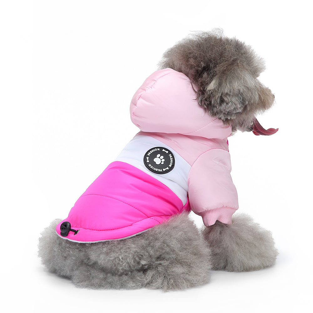 Colorblock Hooded Puffer Dog Jacket