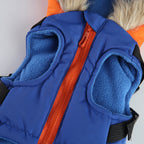 Peture Winter Dual-Color Dog Harness Jacket with Hood (Available in Wine-Yellow / Red-Blue)