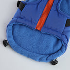 Peture Winter Dual-Color Dog Harness Jacket with Hood (Available in Wine-Yellow / Red-Blue)