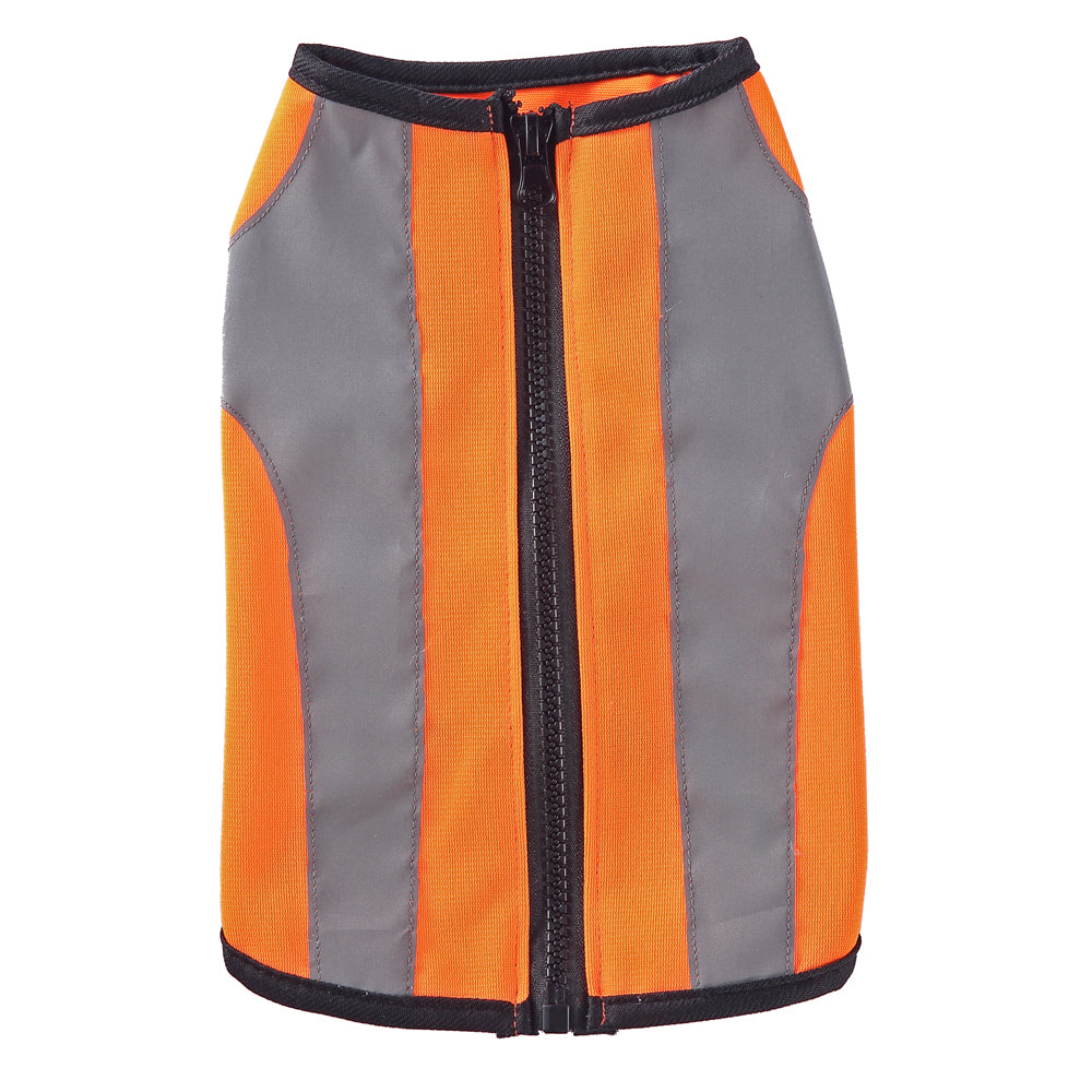 Reflective Zipper Safety Vest – Fluorescent Green / Orange