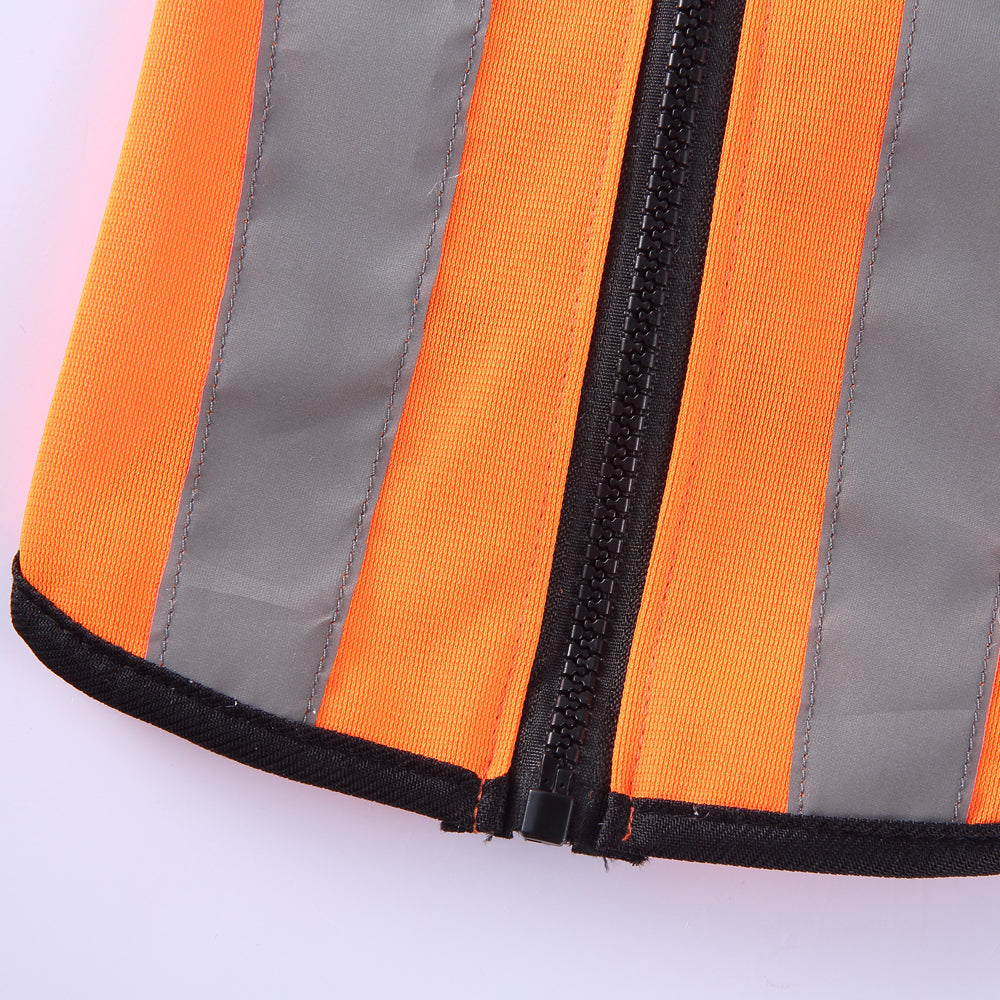 Reflective Zipper Safety Vest – Fluorescent Green / Orange