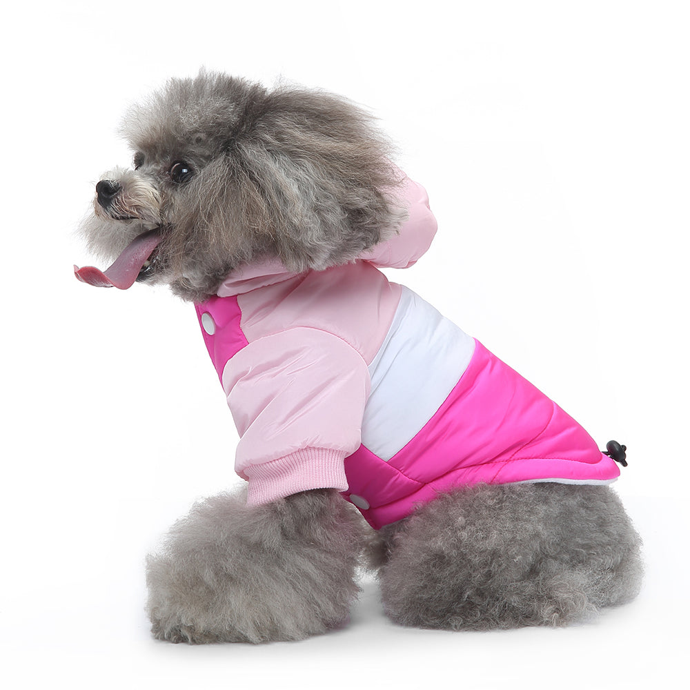 Colorblock Hooded Puffer Dog Jacket