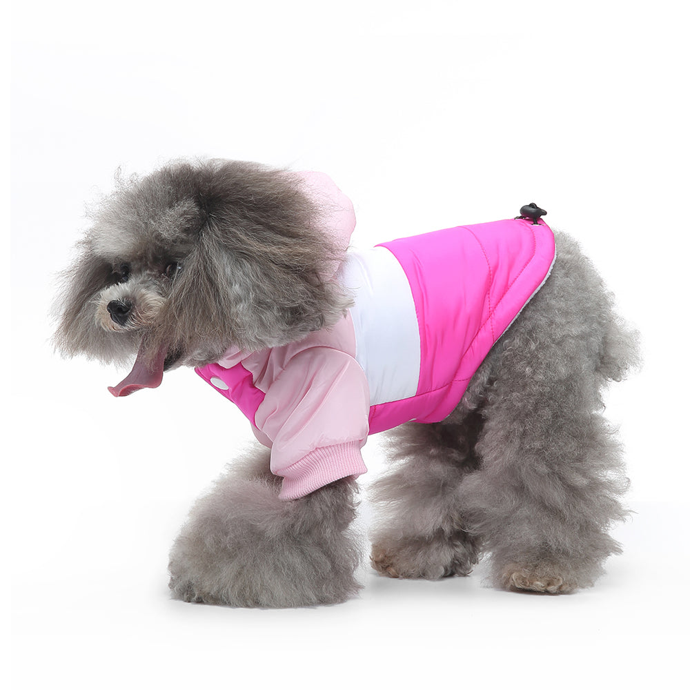 Colorblock Hooded Puffer Dog Jacket