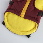 Peture Winter Dual-Color Dog Harness Jacket with Hood (Available in Wine-Yellow / Red-Blue)