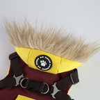 Peture Winter Dual-Color Dog Harness Jacket with Hood (Available in Wine-Yellow / Red-Blue)