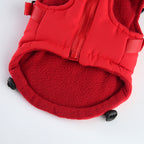 Peture Winter Dual-Color Dog Harness Jacket with Hood (Available in Wine-Yellow / Red-Blue)