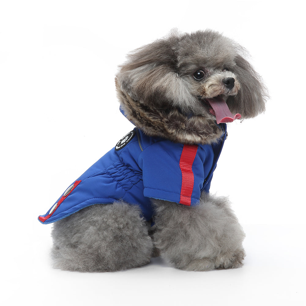 Faux Fur Hooded Parka Dog Jacket