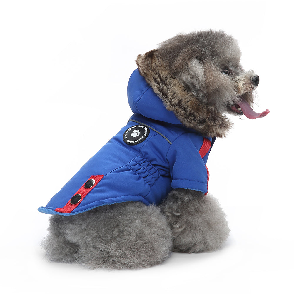 Faux Fur Hooded Parka Dog Jacket