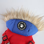 Peture Winter Dual-Color Dog Harness Jacket with Hood (Available in Wine-Yellow / Red-Blue)