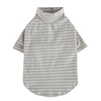 Bear Patch 2‑Piece Dog Outfit (Vest + Striped Turtleneck)