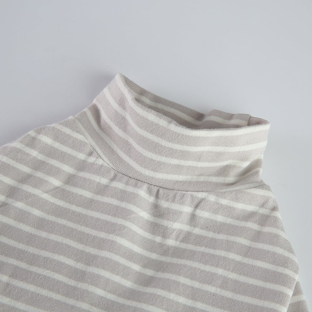 Bear Patch 2‑Piece Dog Outfit (Vest + Striped Turtleneck)