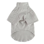 Bear Patch 2‑Piece Dog Outfit (Vest + Striped Turtleneck)