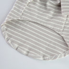 Bear Patch 2‑Piece Dog Outfit (Vest + Striped Turtleneck)