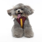 Peture Winter Dual-Color Dog Harness Jacket with Hood (Available in Wine-Yellow / Red-Blue)