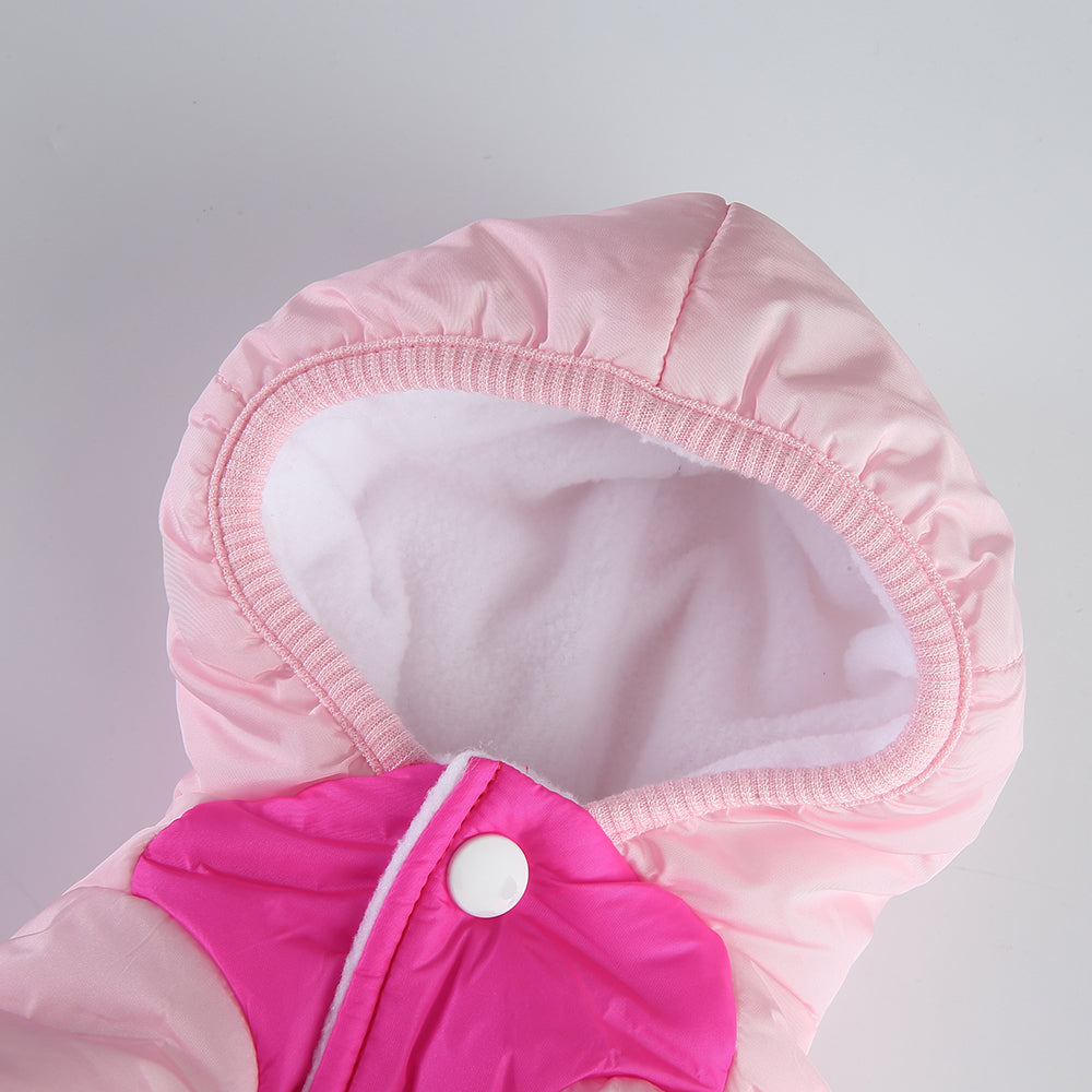 Colorblock Hooded Puffer Dog Jacket