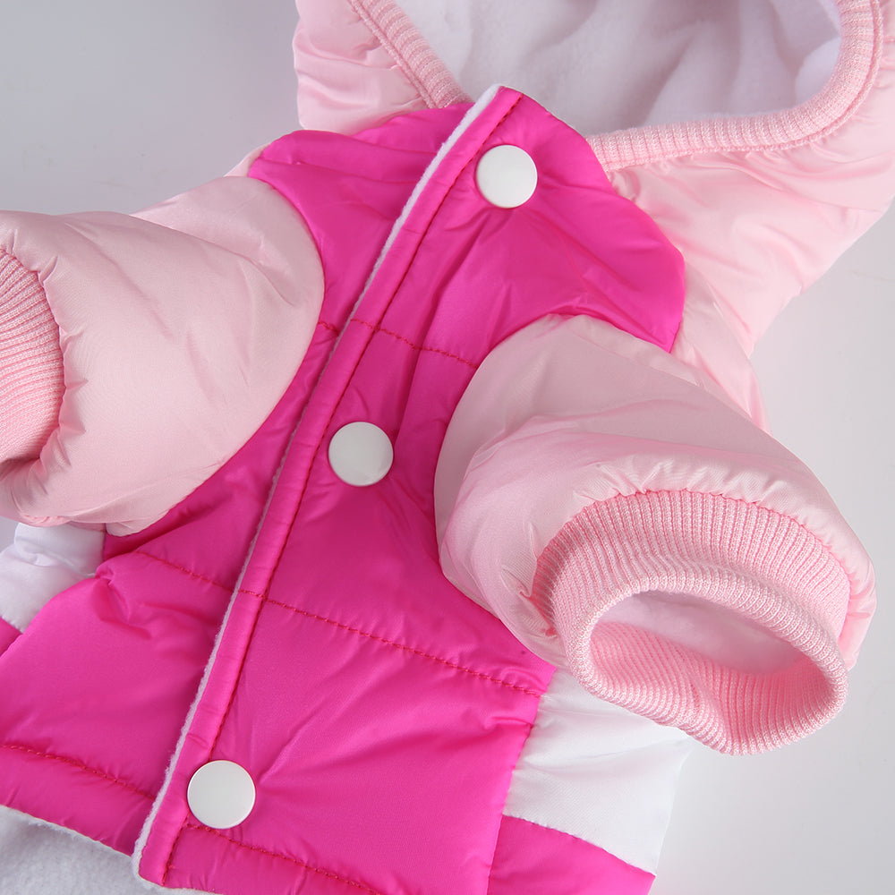 Colorblock Hooded Puffer Dog Jacket