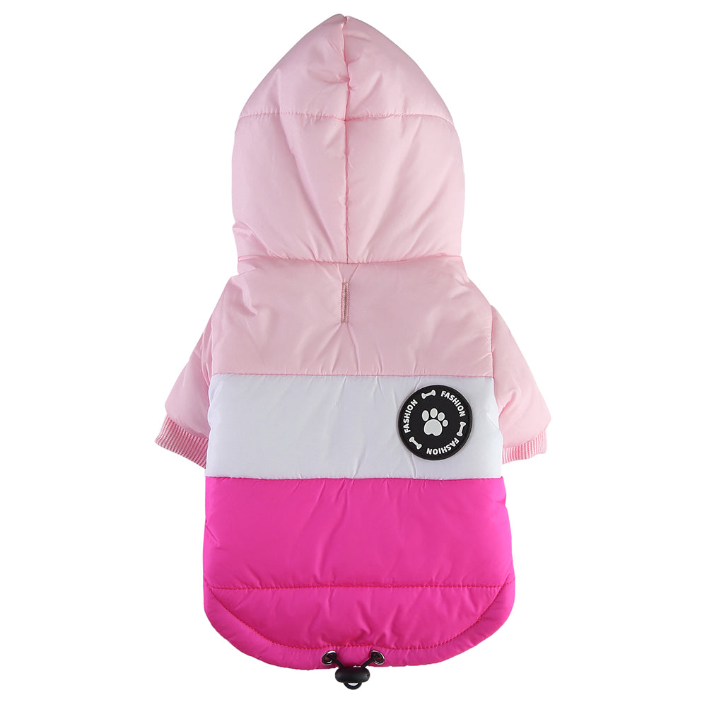 Colorblock Hooded Puffer Dog Jacket