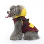 Peture Winter Dual-Color Dog Harness Jacket with Hood (Available in Wine-Yellow / Red-Blue)