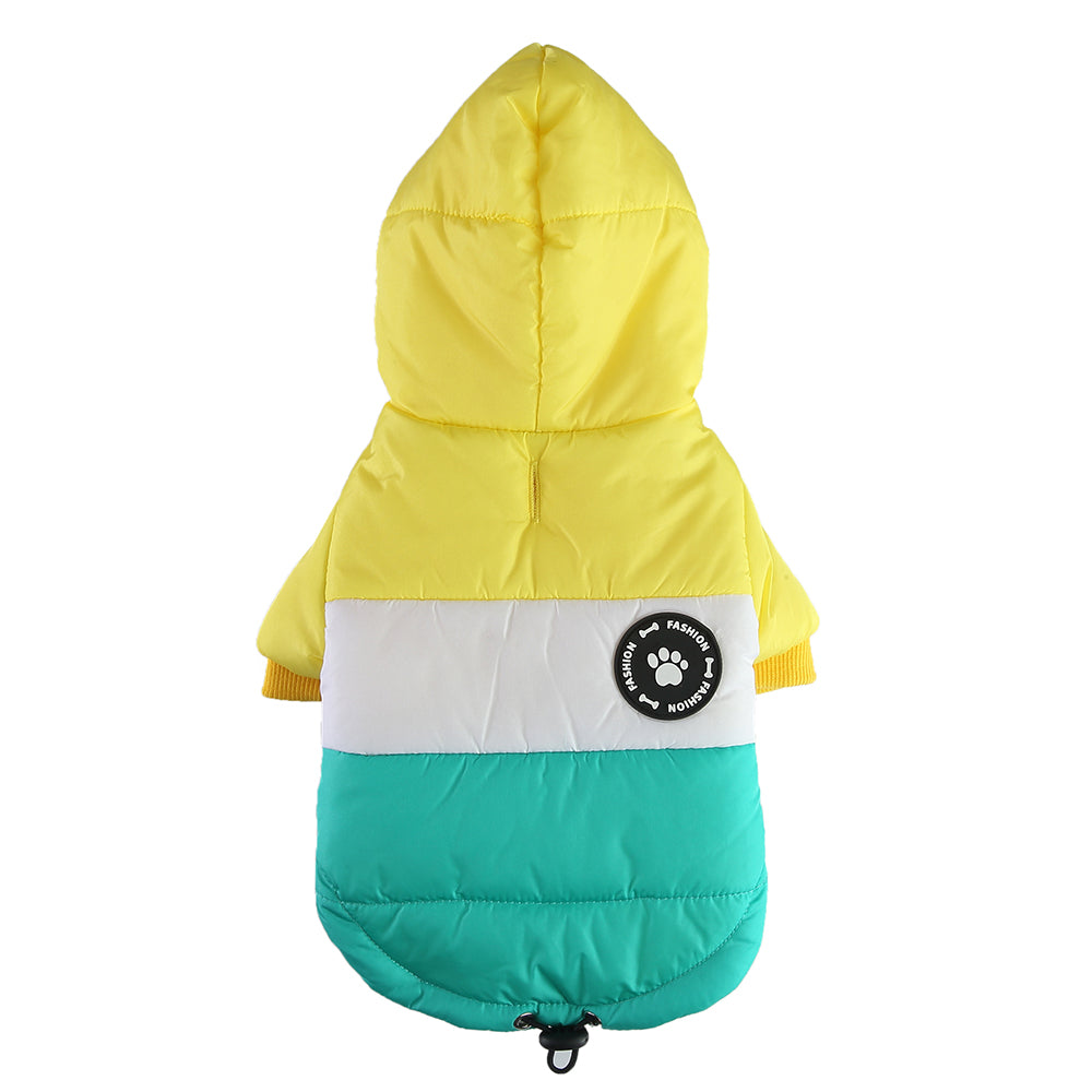 Colorblock Hooded Puffer Dog Jacket