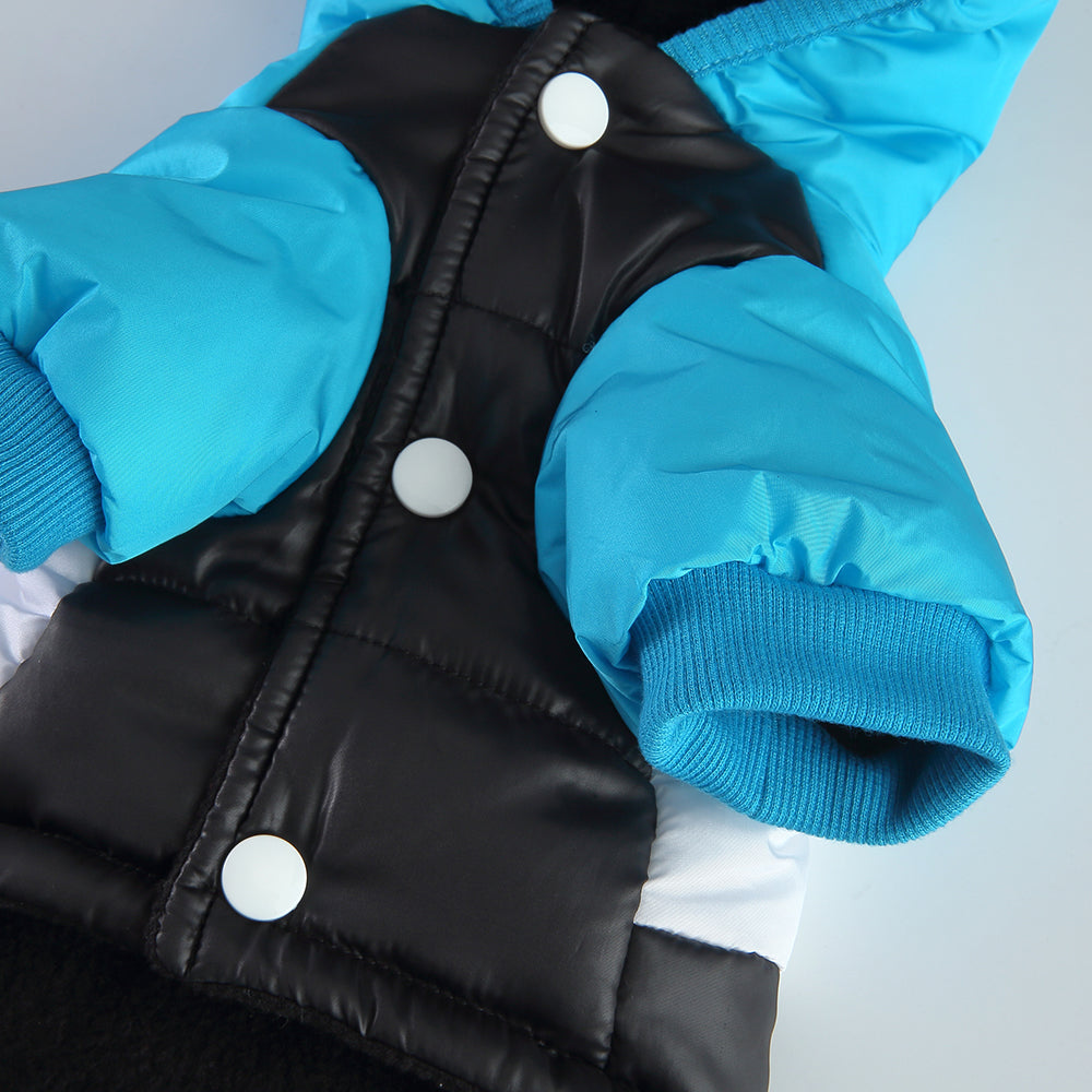 Colorblock Hooded Puffer Dog Jacket